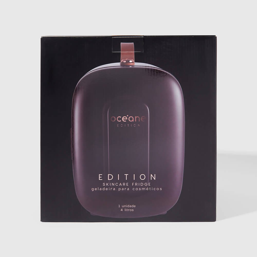 Mini Geladeira Preta Skincare Fridge Océane Edition 4l 4l