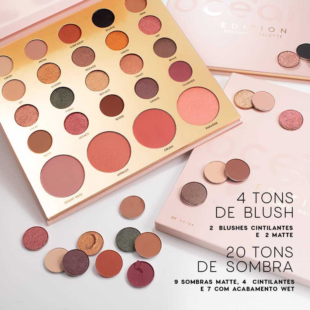 Kit Lápis de Olhos Marrom + Lápis de Olhos Preto + Paleta Celebrate Océane Edition (3 Produtos) ÚNICO 2