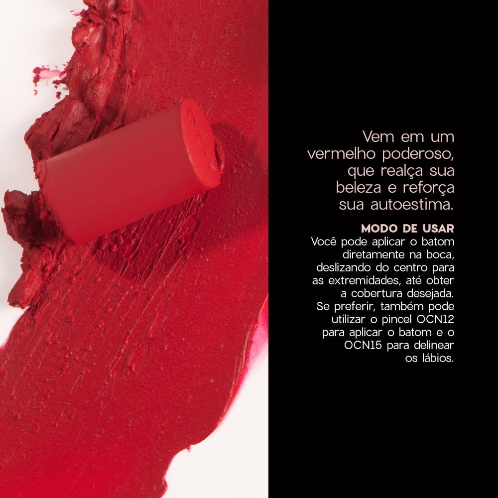 Kit Batom Vermelho + Caneta Delineadora Océane Edition (2 Produtos) ÚNICO 3