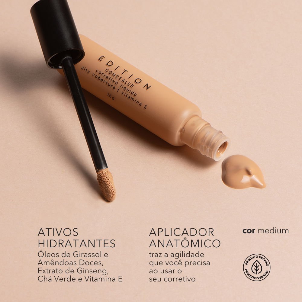 Kit Base Líquida 300m + Corretivo Líquido Médium Océane Edition (2 Produtos) ÚNICO 8