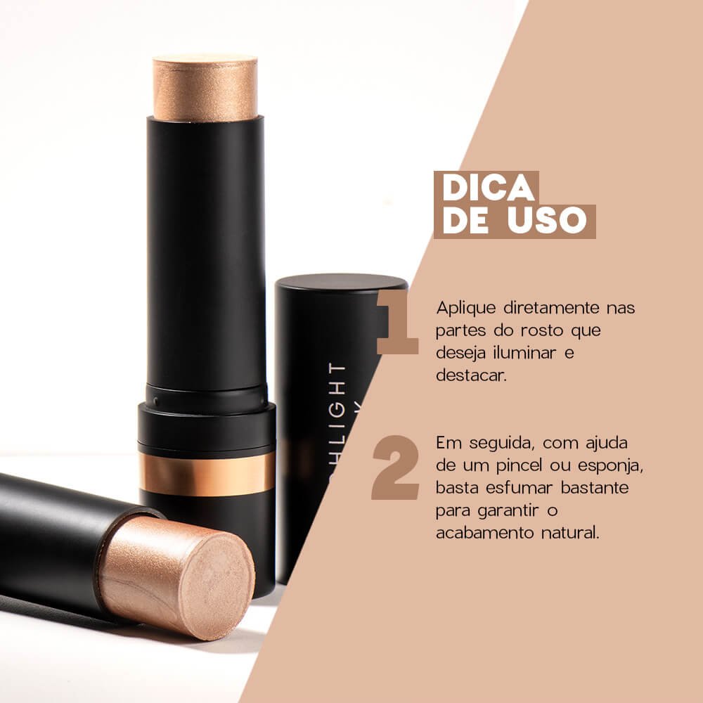 Kit Contorno em Bastão Marrom Médio + Iluminador em Bastão Bronze Océane Edition (2 Produtos) ÚNICO 9