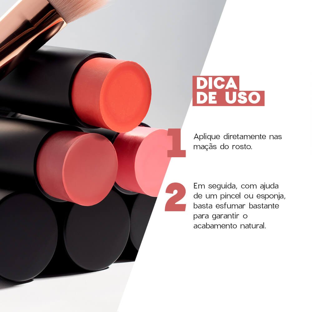 Kit Blush em Bastão Coral + Contorno em Bastão Marrom Médio Océane Edition (2 Produtos) ÚNICO 5