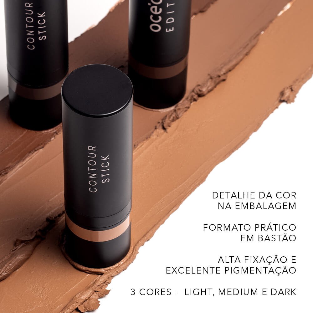 Kit Blush em Bastão Coral + Contorno em Bastão Marrom Médio Océane Edition (2 Produtos) ÚNICO 7