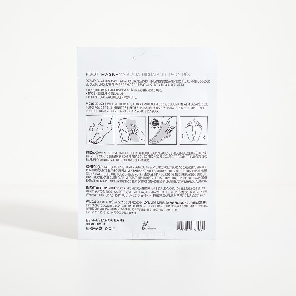 Kit Máscara Hidratante Para Pés com Óleo de Coco - Foot Mask 1 Par (2 Produtos) ÚNICO 5