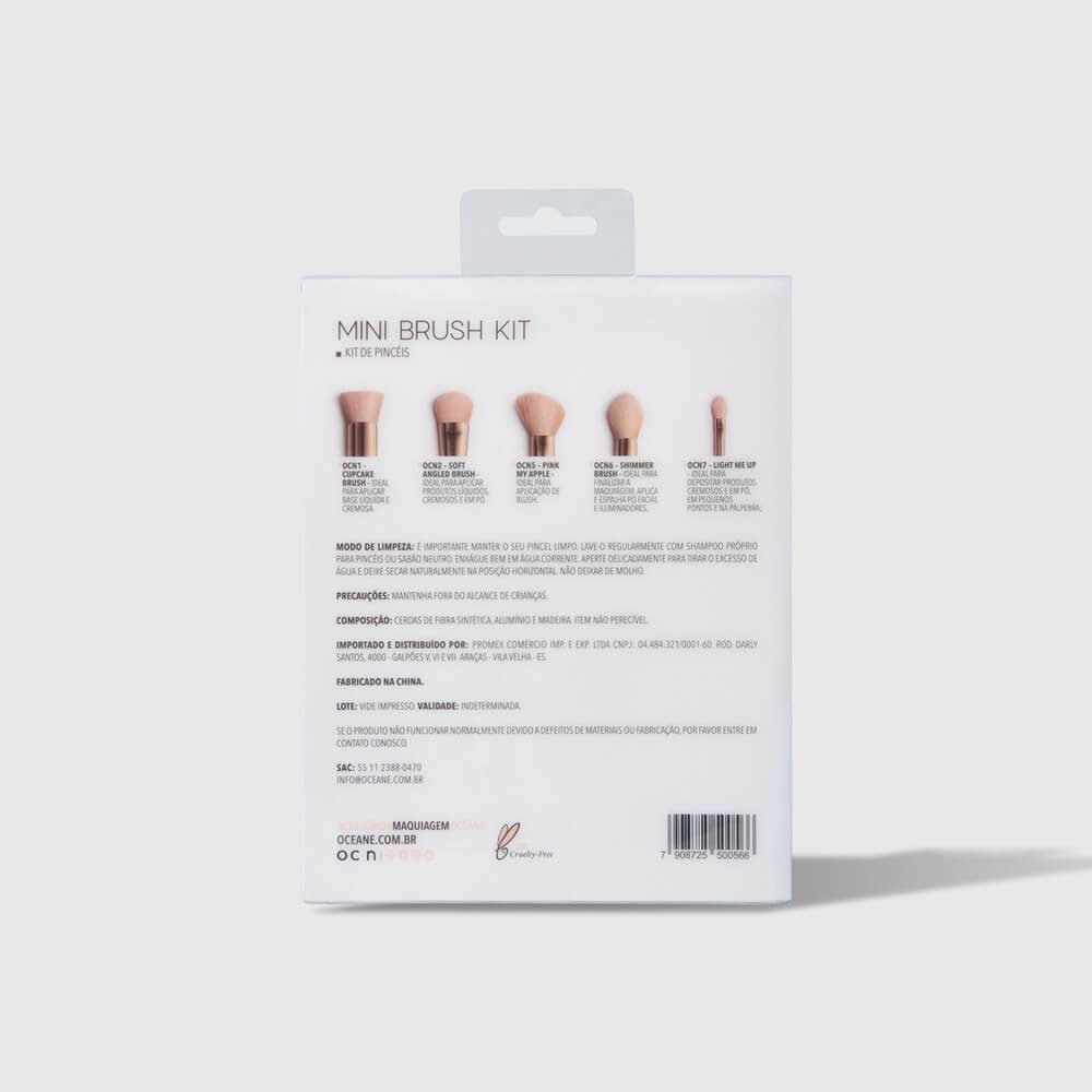 Mini Kit com 5 Pincéis - Mini Brush Kit ÚNICO 8