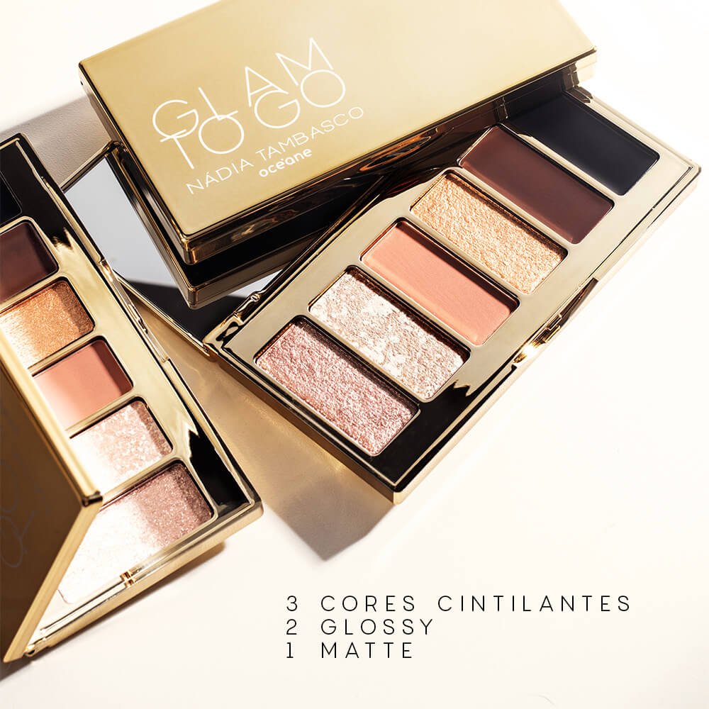 Kit Paleta de Sombras Glam To Go + Caneta Delineadora Nádia Tambasco By Océane (2 Produtos) ÚNICO 4