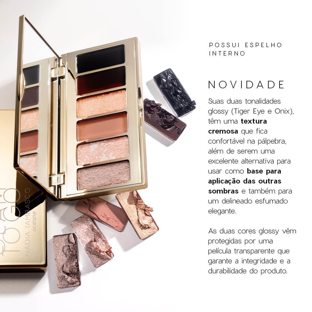 Kit Paleta de Sombras Glam To Go + Caneta Delineadora Nádia Tambasco By Océane (2 Produtos) ÚNICO 6