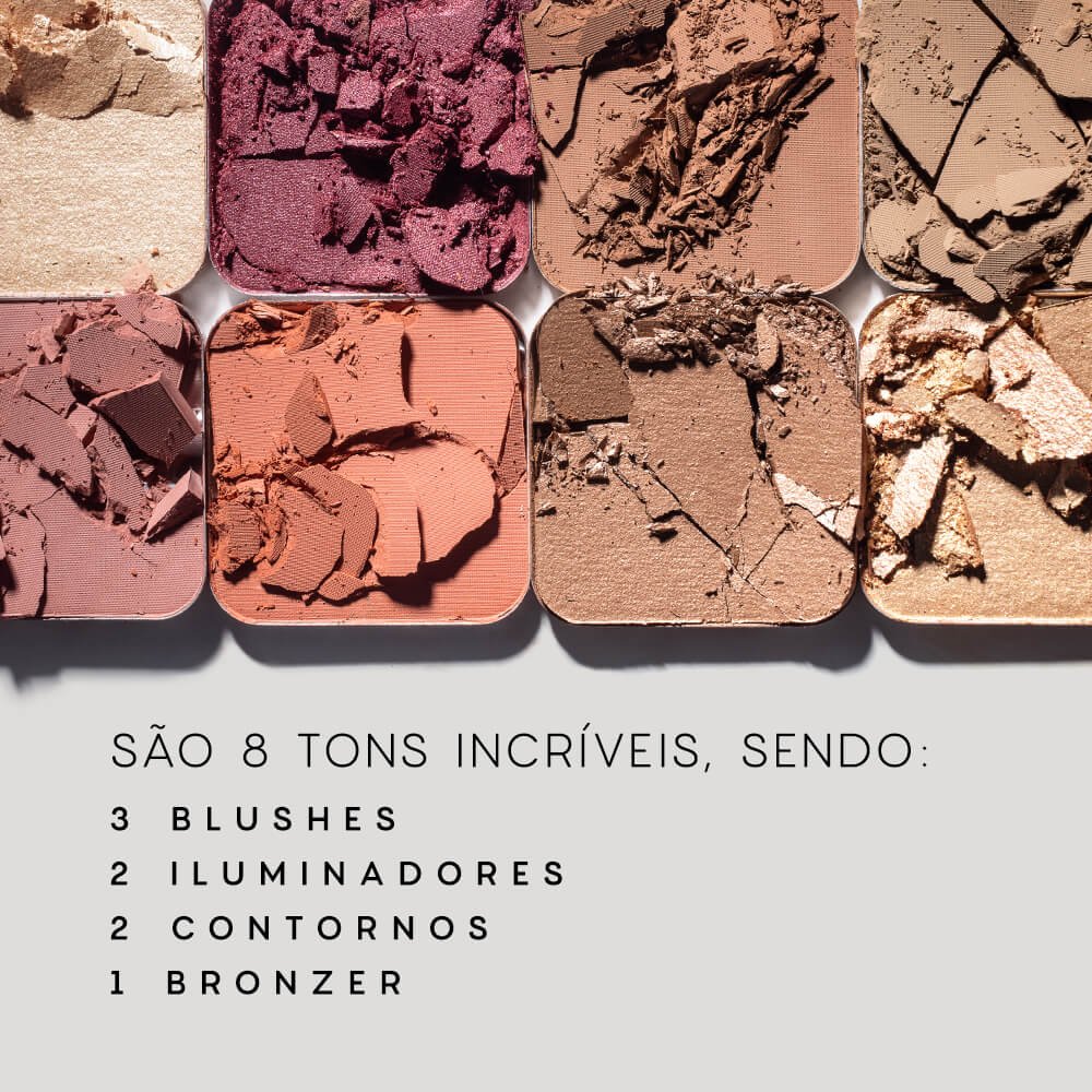 Kit Paleta Multifuncional Face Palette + Batom Nude + Caneta Delineadora Edition (3 Produtos) ÚNICO 3