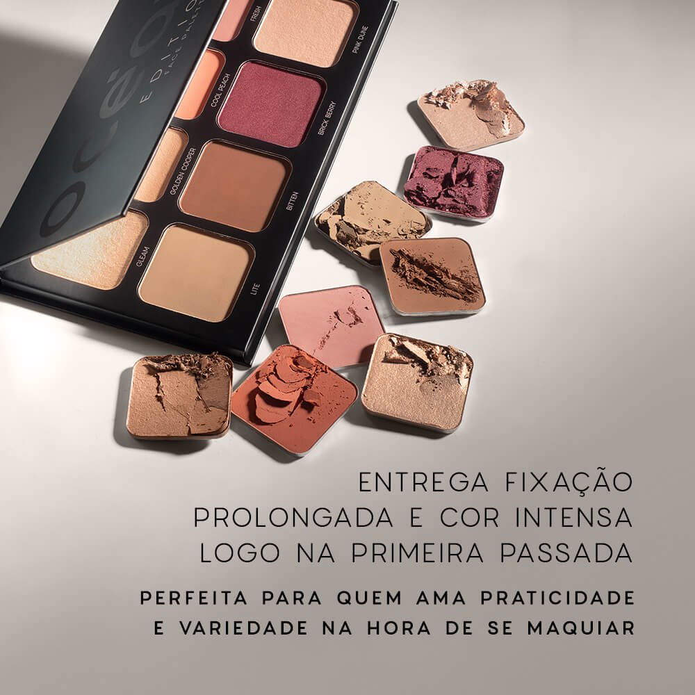 Kit Paleta Multifuncional Face Palette + Pincéis (3 Produtos) ÚNICO 7