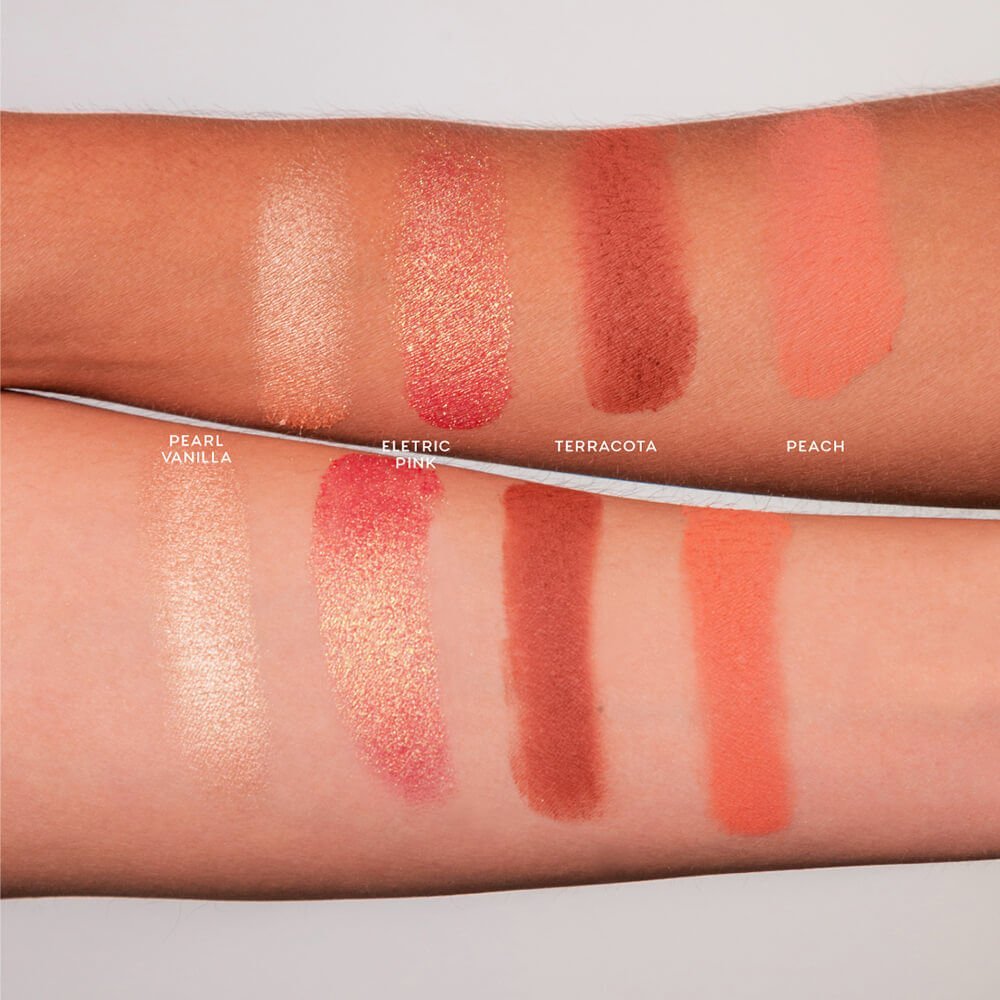 Kit Nécessaire Rosa + Paleta de Sombras + Batom Nude Semi-Matte (3 Produtos) ÚNICO 4