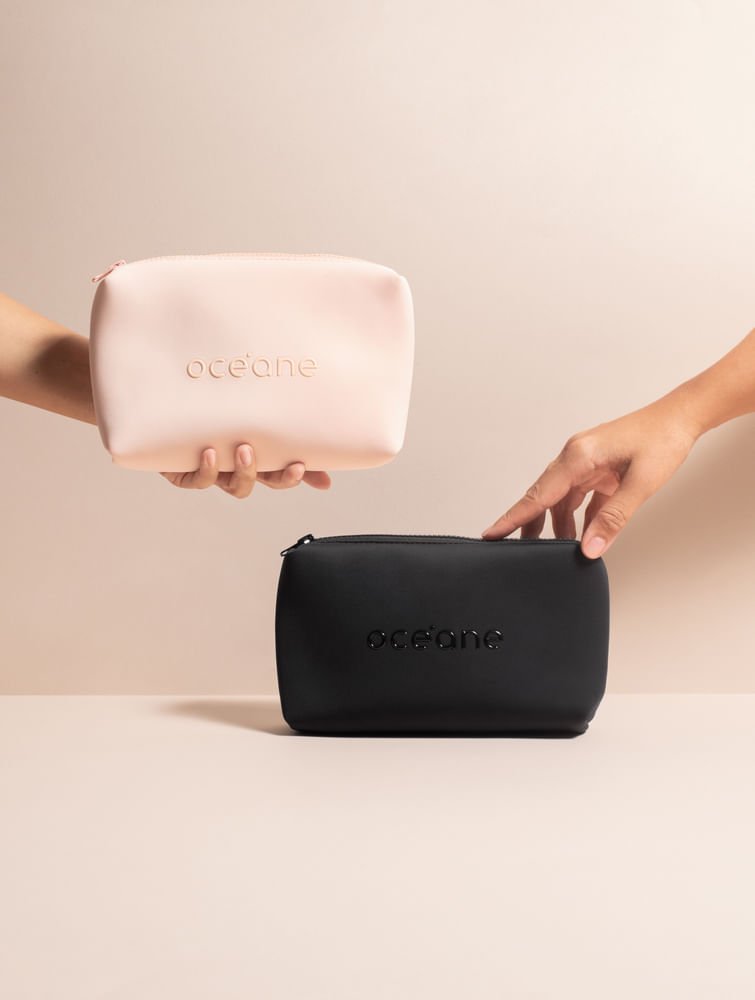 Kit Nécessaire Preto + Gel de Limpeza Esfoliante Facial + Gel Hidratante (3 Produtos) ÚNICO 3