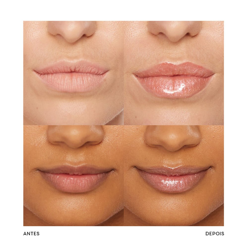 Kit nécessaire preto, blush cremoso e brilho labial ÚNICO 6