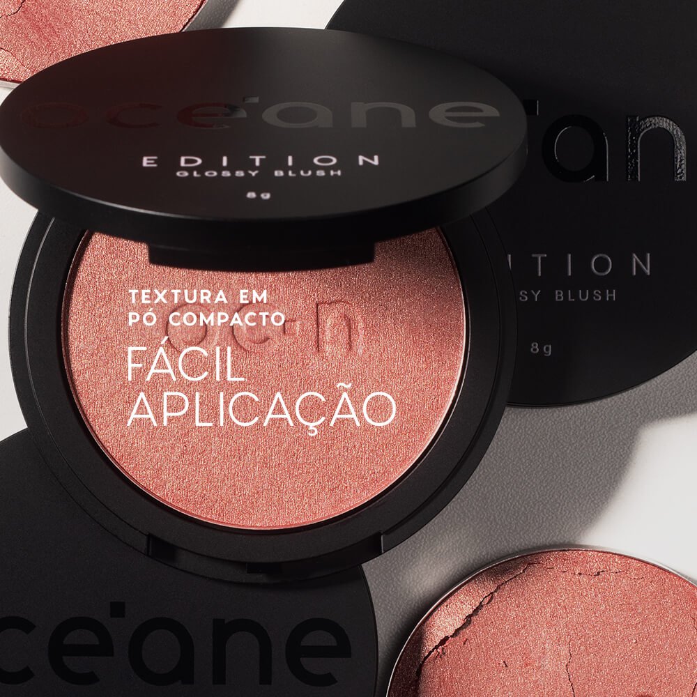 Kit Blush Cintilante Rose Pink Edition + Pincel de Maquiagem Ocn5 (2 Produtos) ÚNICO 3