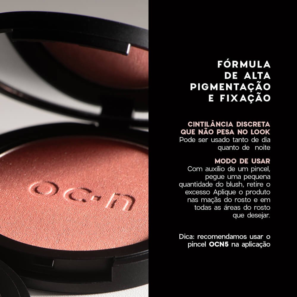 Kit Blush Cintilante Rose Pink Edition + Pincel de Maquiagem Ocn5 (2 Produtos) ÚNICO 5