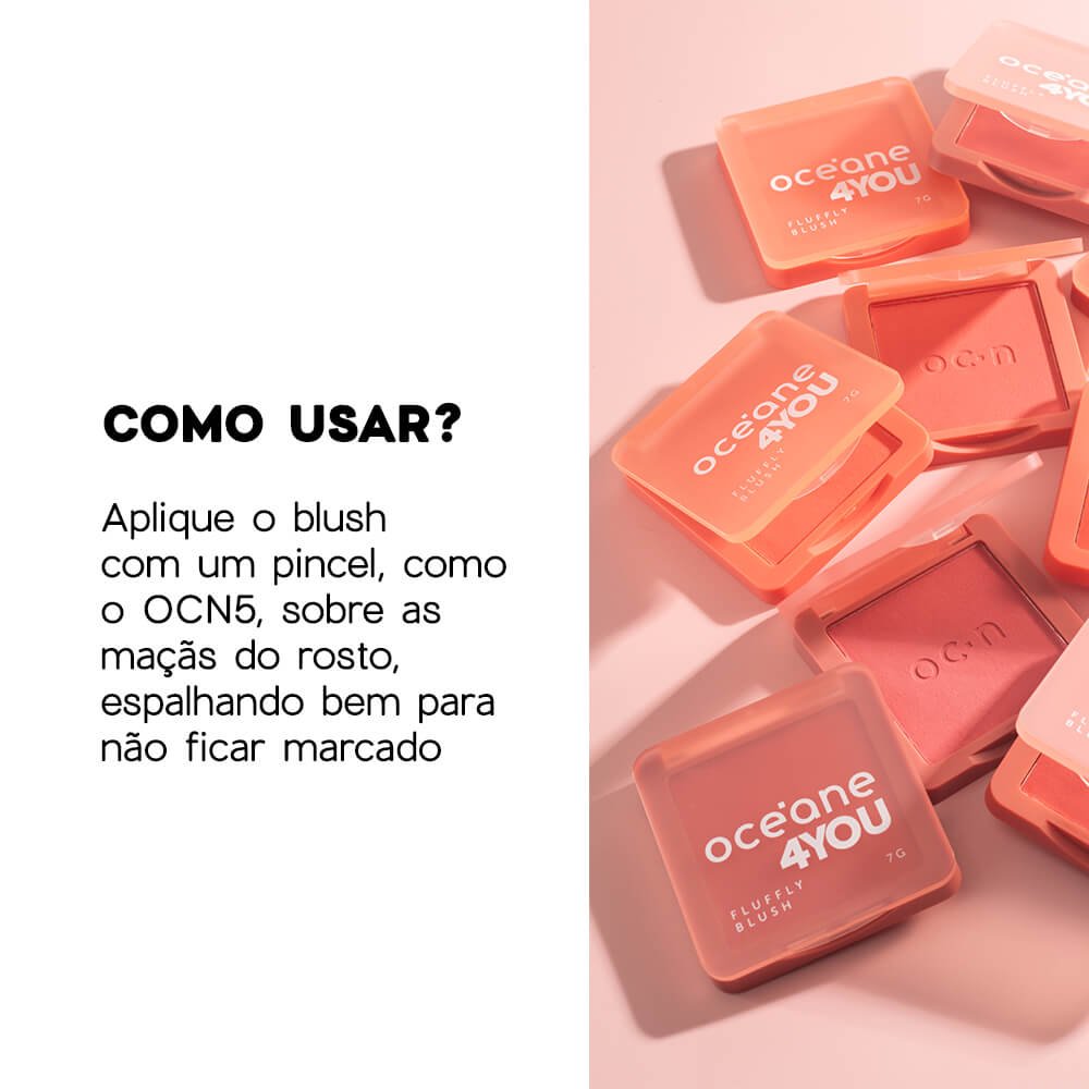 Blush Cremoso Coral - Fluffy Blush Coral Pink 4you 7g Coral 5