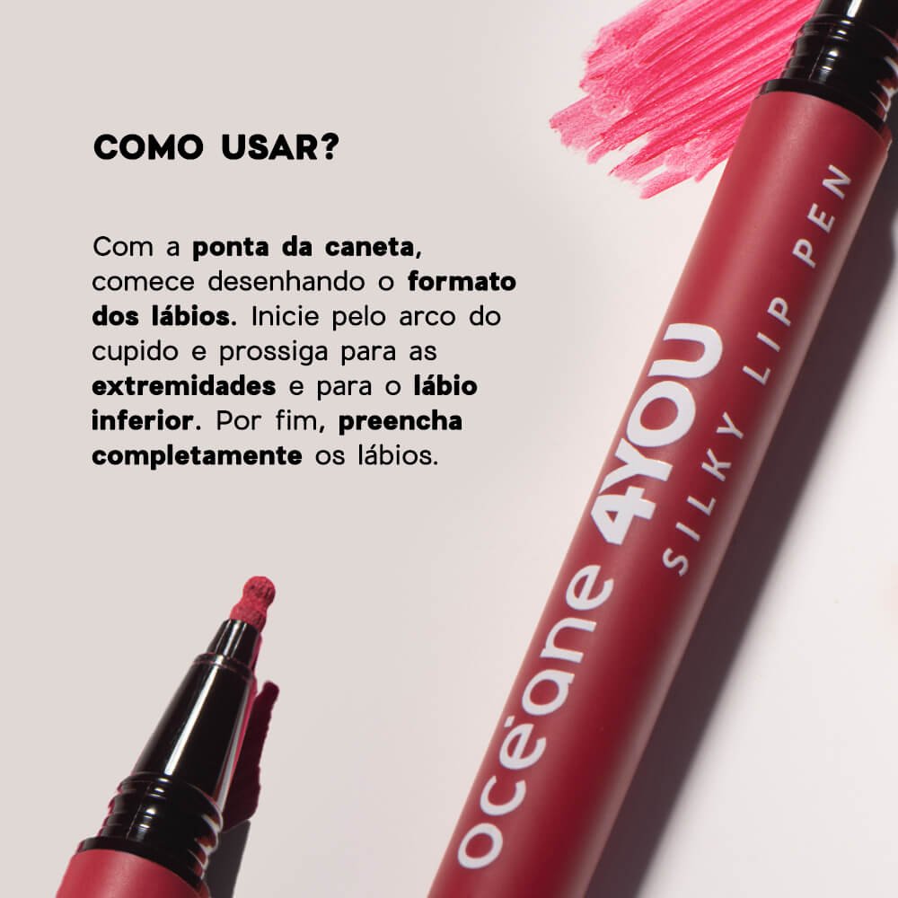 Caneta Batom Rosa - Silky Lip Pen Magenta 4you 0,6ml Magenta 5