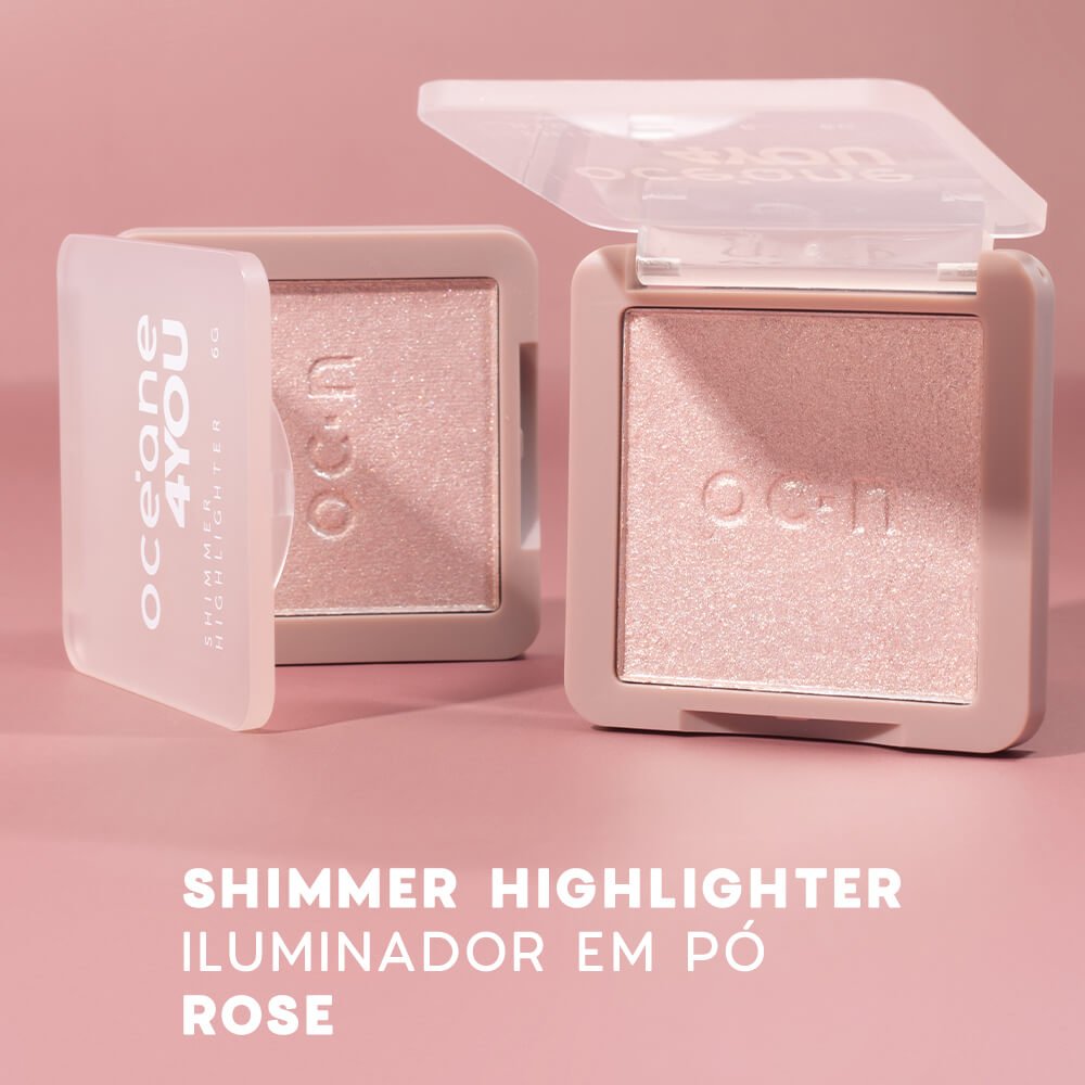 Iluminador Facial Rosado - Shimmer Highlighter Rose 4you 6g Rose 2