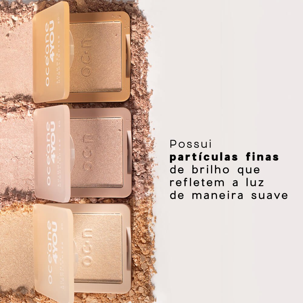 Iluminador Facial Rosado - Shimmer Highlighter Rose 4you 6g Rose 3