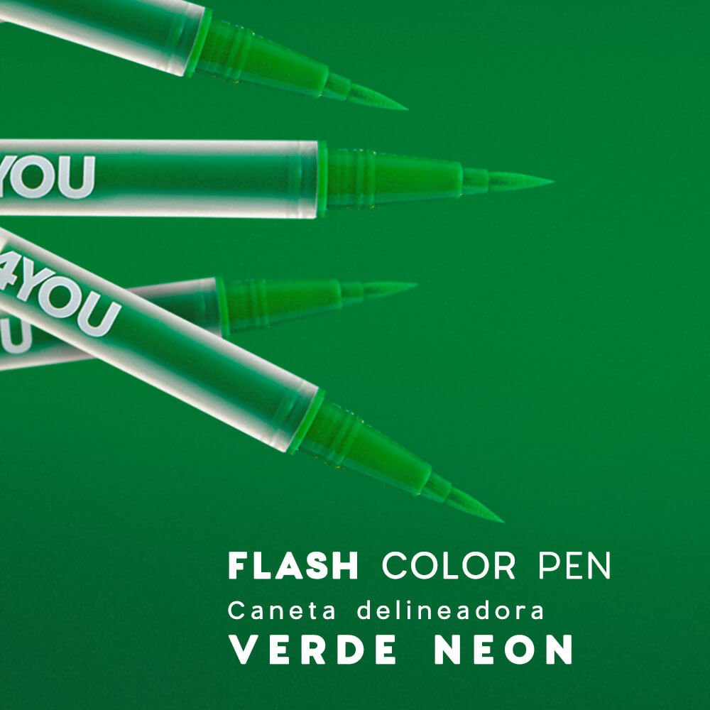 Caneta Delineadora Verde - Flash Color Pen Neon Green 4you 1,2ml Neon Green 2