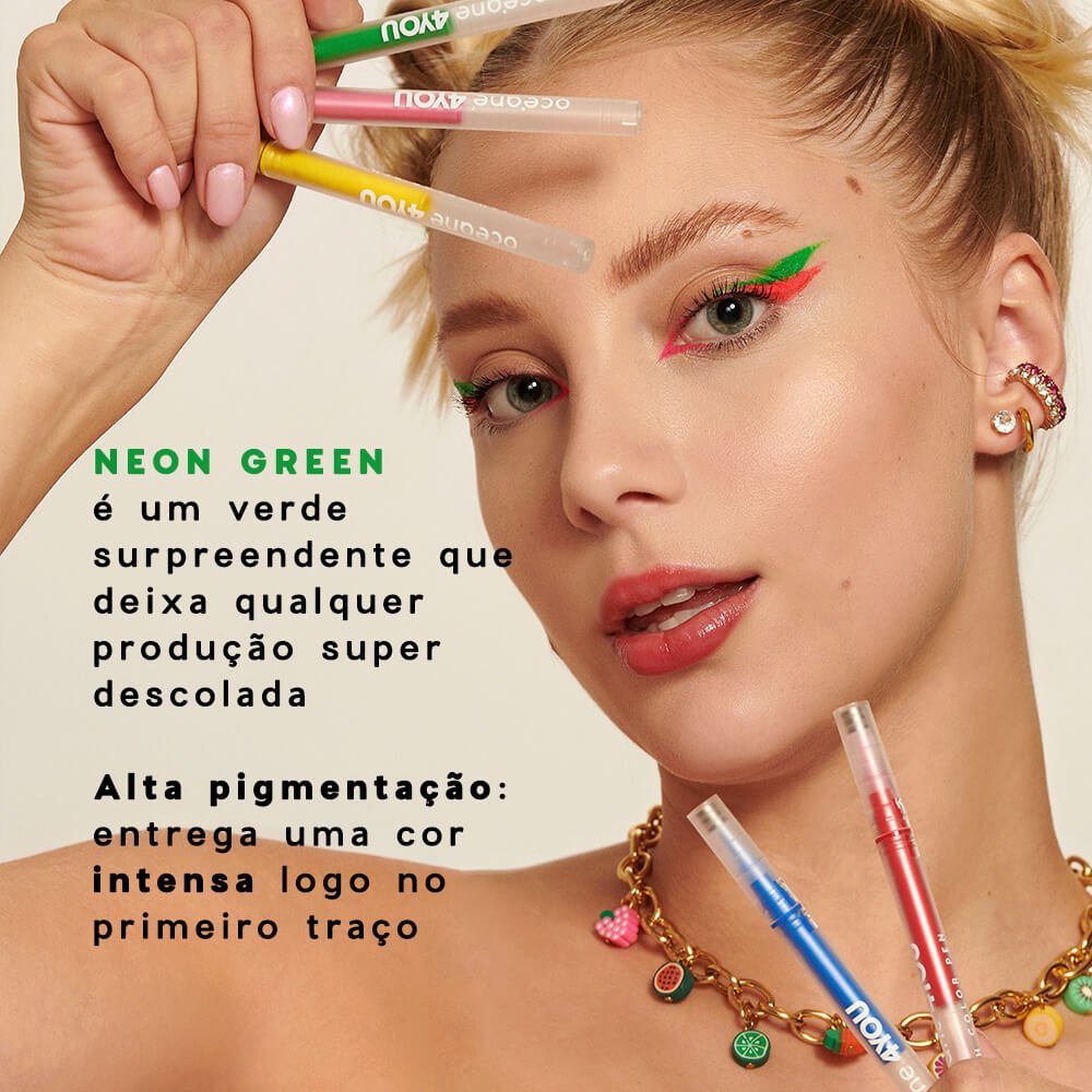Caneta Delineadora Verde - Flash Color Pen Neon Green 4you 1,2ml Neon Green 4