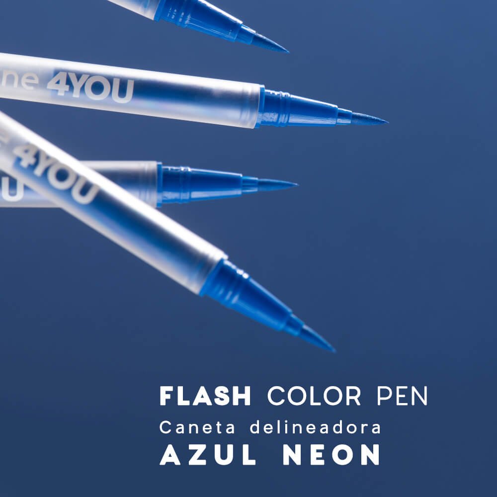 Caneta Delineadora Azul - Flash Color Pen Neon Blue 4you 1,2ml Azul 2