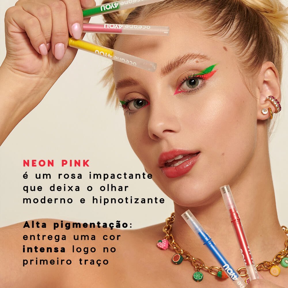 Caneta Delineadora Rosa - Flash Color Pen Neon Pink 4you 1,2ml Rosa 4