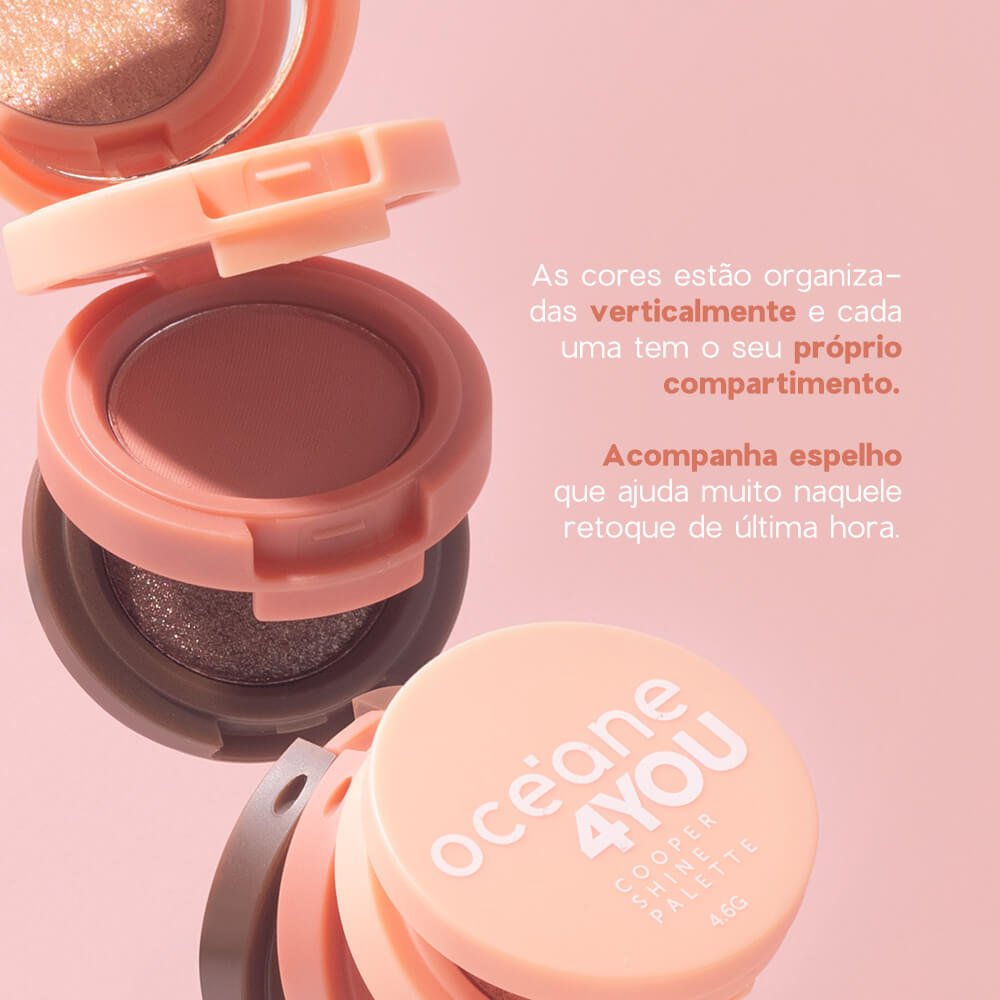 Kit Trio de Sombras + Hidratante Labial Coral + Blush Líquido Laranja 4you (3 Produtos) ÚNICO 2