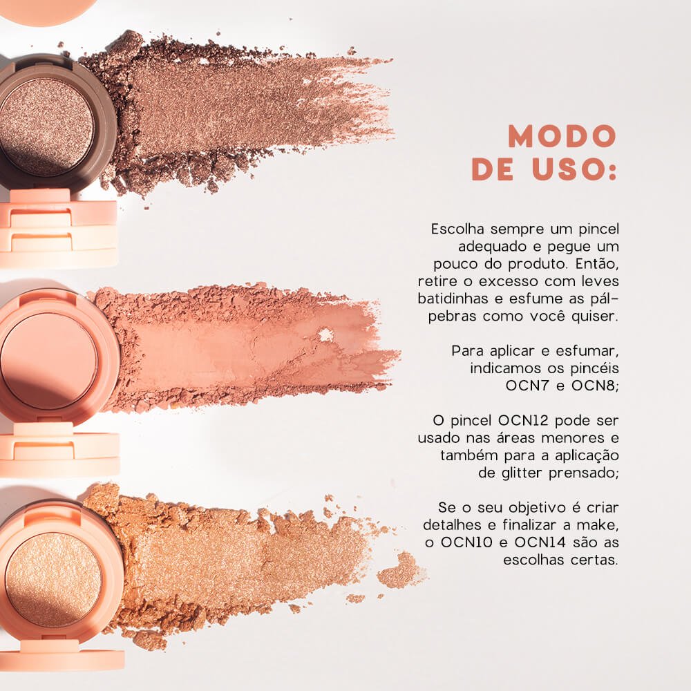 Kit Trio de Sombras + Hidratante Labial Coral + Blush Líquido Laranja 4you (3 Produtos) ÚNICO 4