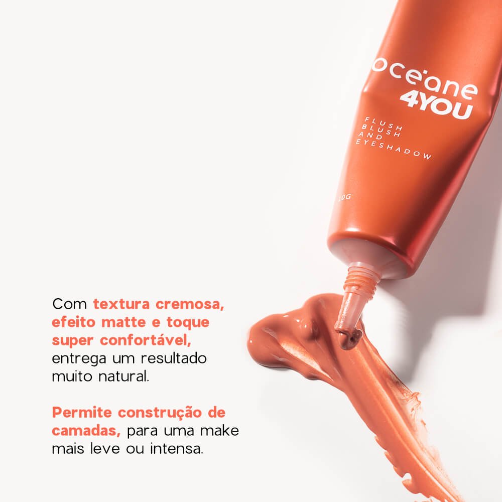 Kit Trio de Sombras + Hidratante Labial Coral + Blush Líquido Laranja 4you (3 Produtos) ÚNICO 5