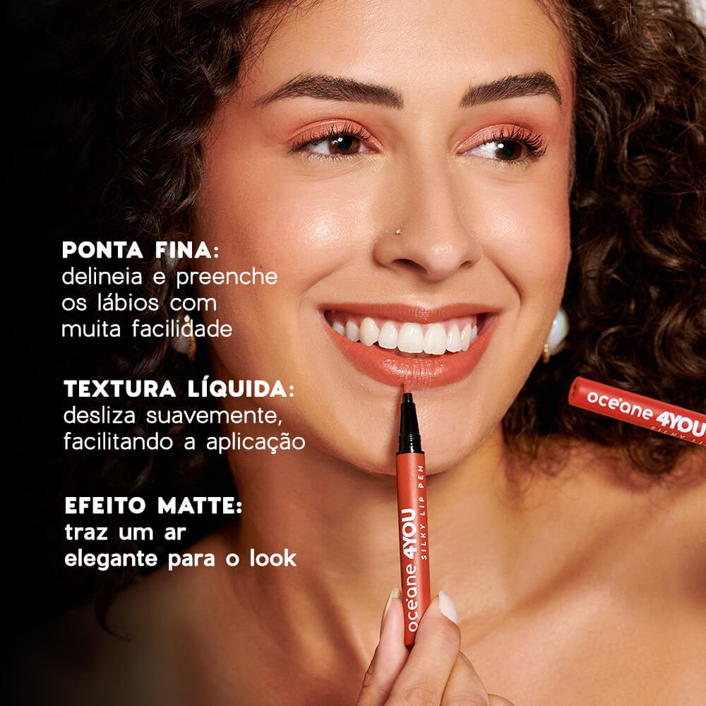 Kit Blush Líquido Laranja + Caneta Batom Nude 4you (2 Produtos) ÚNICO 6