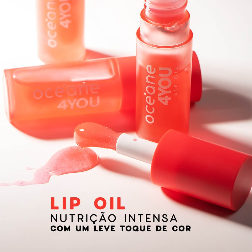 Kit lápis para olhos bege, lip oil rosa e blush coral ÚNICO 5
