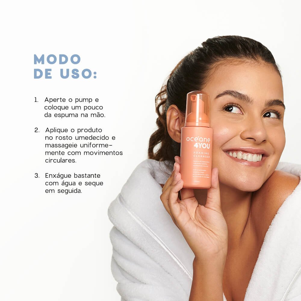 Kit Espuma Facial + Tônico Facial + Sérum + Hidratante Facial 4you (4 Produtos) ÚNICO 3