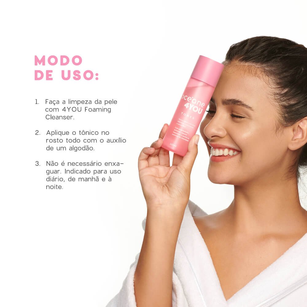 Kit Espuma Facial + Tônico Facial + Sérum + Hidratante Facial 4you (4 Produtos) ÚNICO 5