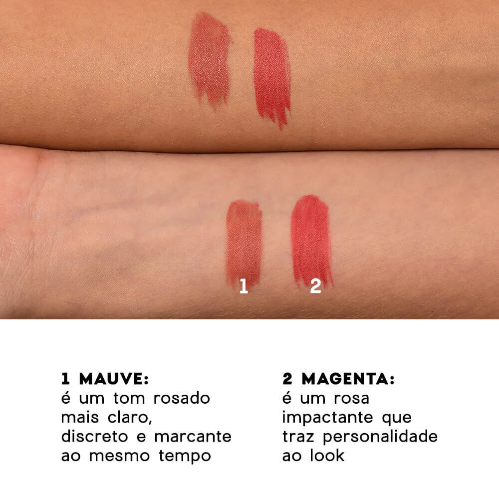 Kit Lip Oil Rosa + Caneta Batom Nude + Nécessaire Neoprene Laranja 4you (3 Produtos) Multicores 3