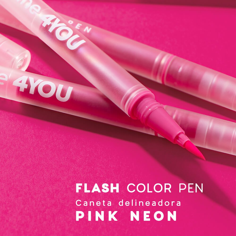 Kit Três Canetas Delineadora Flash Color Pen Neon 4you (3 Produtos) Multicores 3