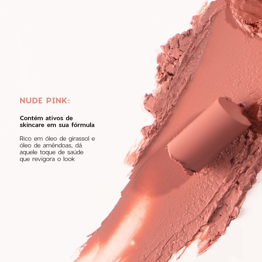 Mini Batom Rosa Semi-Matte - The Lipstick Nude Pink Océane Edition 2g Nude Pink 7