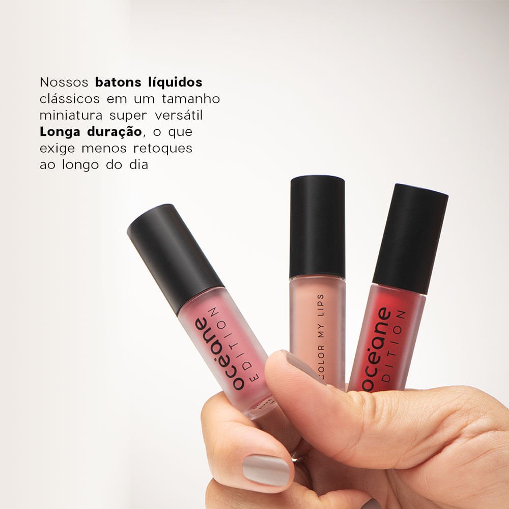 Mini Batom Líquido Rosa Matte - Color My Lips Hype Océane Edition 1g Rosa 4