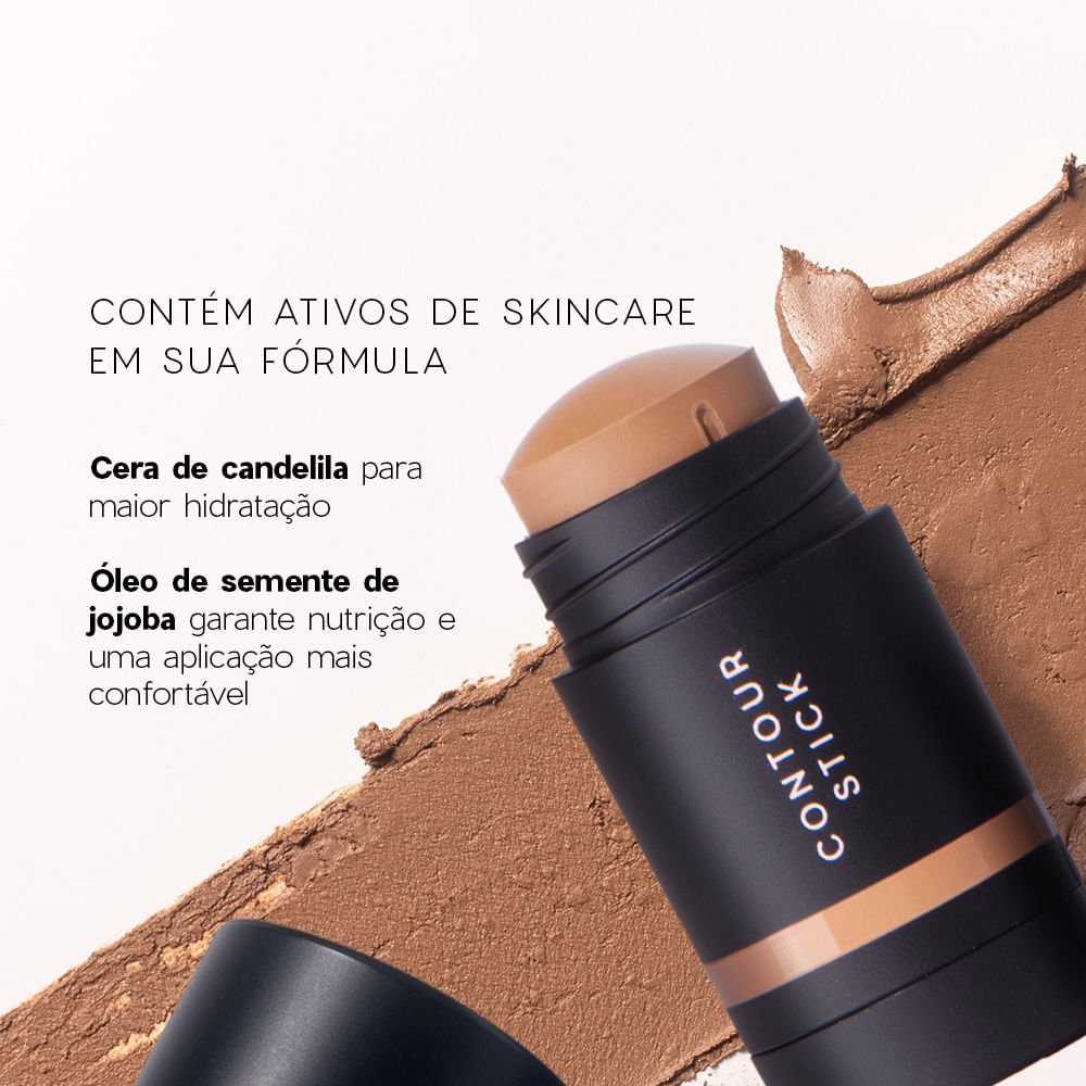 Kit Mini Blush em Bastão Rosa Claro + Mini Contorno em Bastão Marrom Claro + Mini Esponja de Maquiagem Océane Edition (3 Produtos) ÚNICO 4