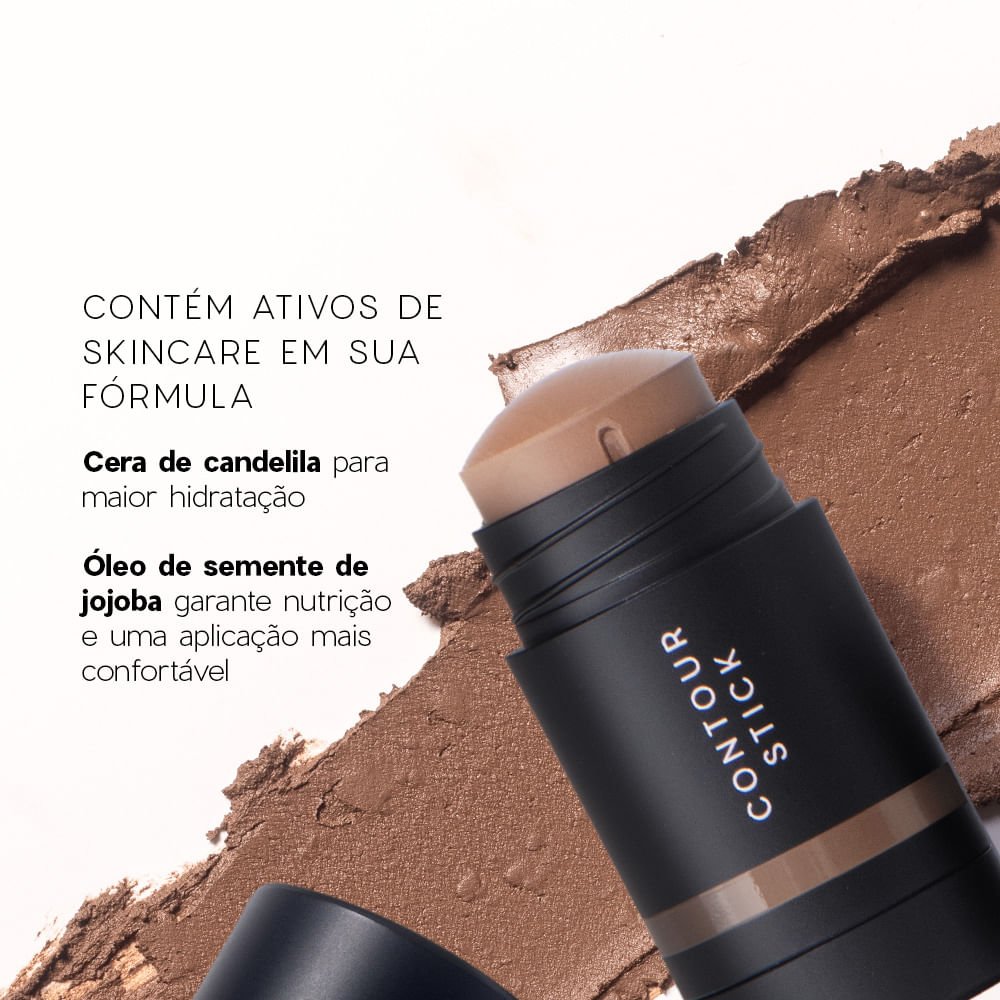 Kit Mini Blush em Bastão Coral + Mini Contorno em Bastão Marrom Médio + Mini Esponja de Maquiagem Océane Edition (3 Produtos) ÚNICO 4
