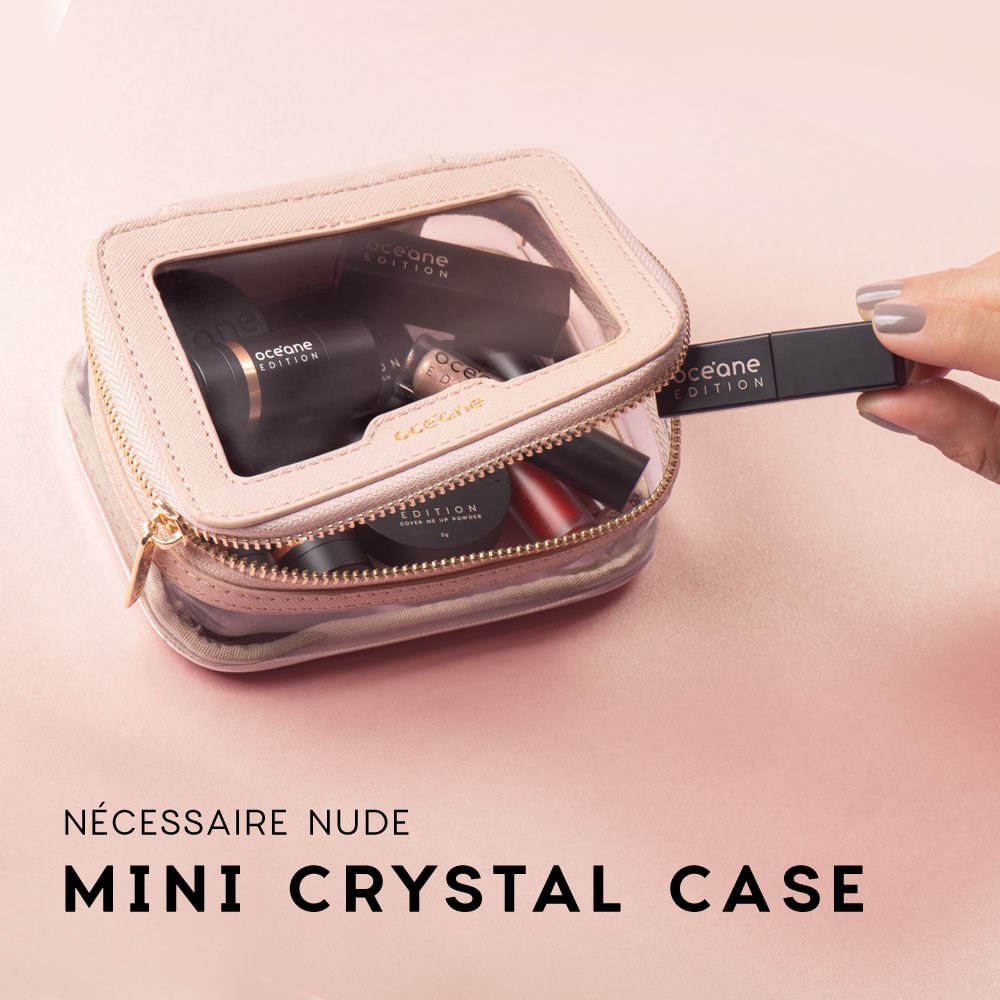 Mini Nécessaire Nude com Transparência - Crystal Case ÚNICO 2