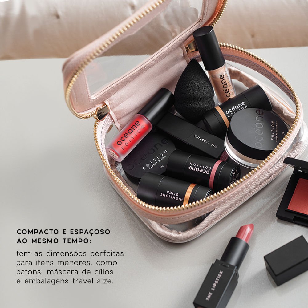 Mini Nécessaire Nude com Transparência - Crystal Case ÚNICO 3