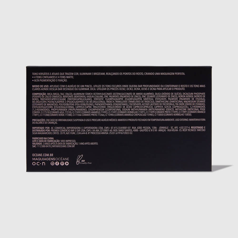 Kit Paleta Multifuncional Face Palette + Nécessaire Preto (2 Produtos) ÚNICO 7