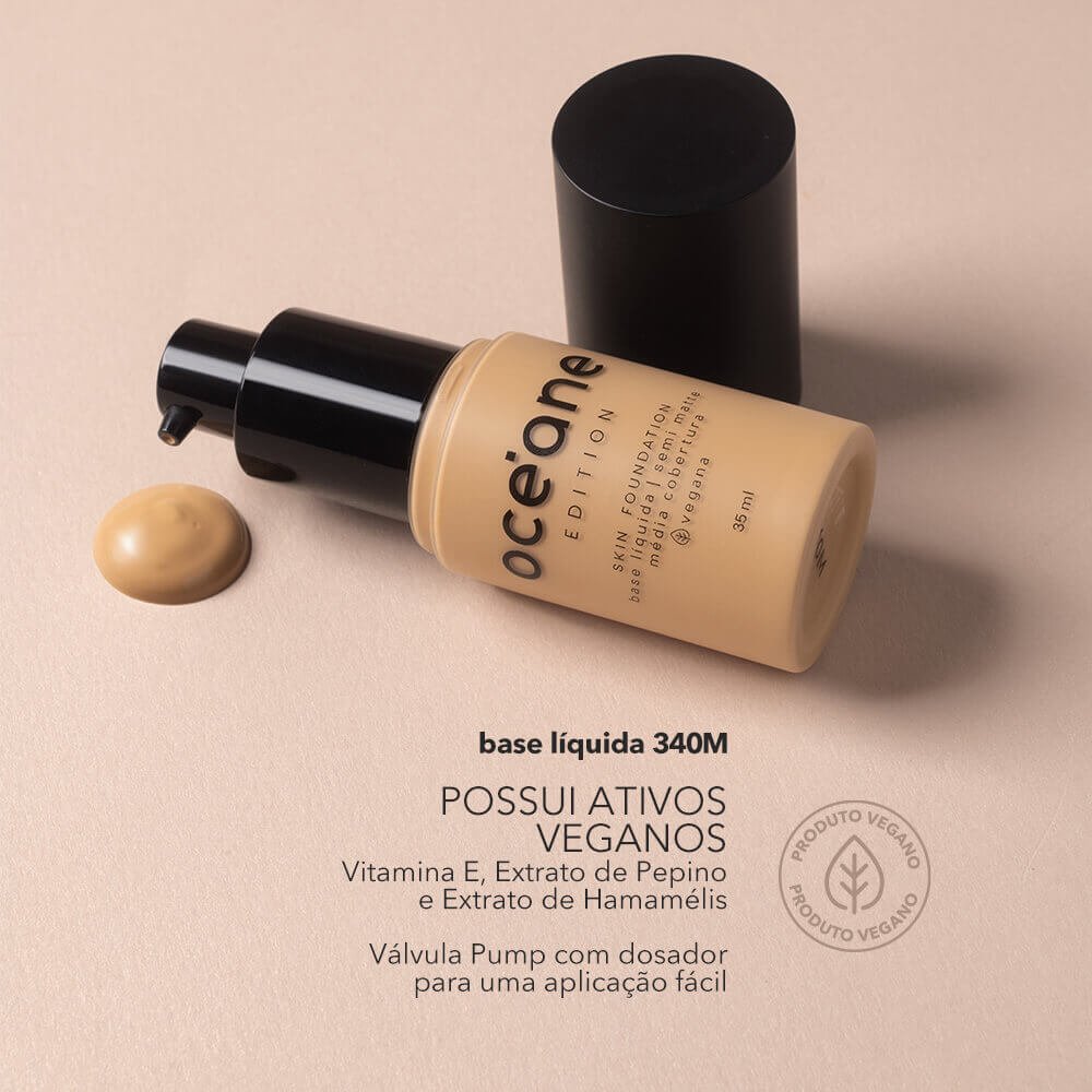 Base Líquida Média Semi-Matte - Skin Foundation 340m Océane Edition 35ml Marrom 6