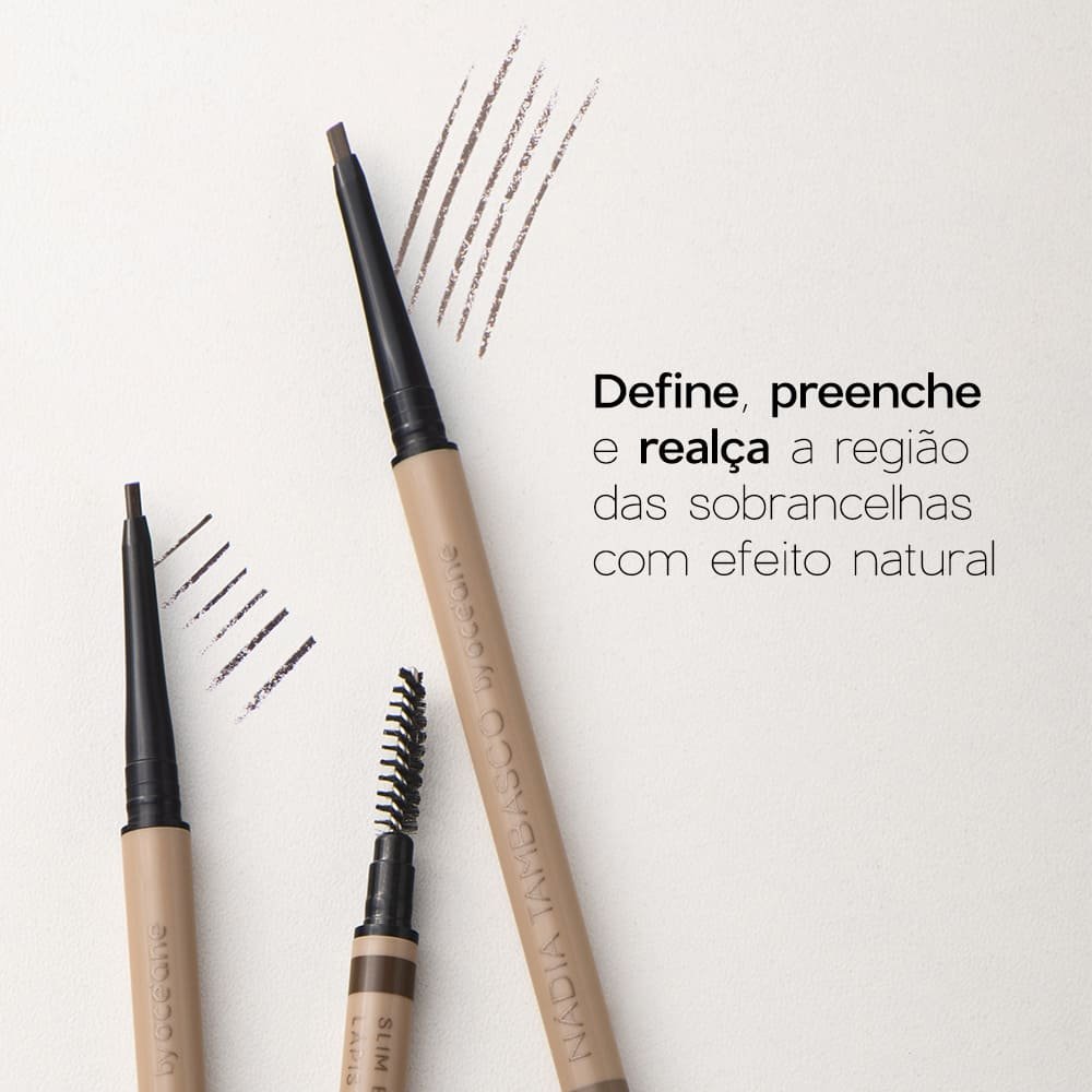 Lápis de Sobrancelhas Retrátil Claro Nádia Tambasco By Océane - Slim Brow Pencil Light Marrom 3