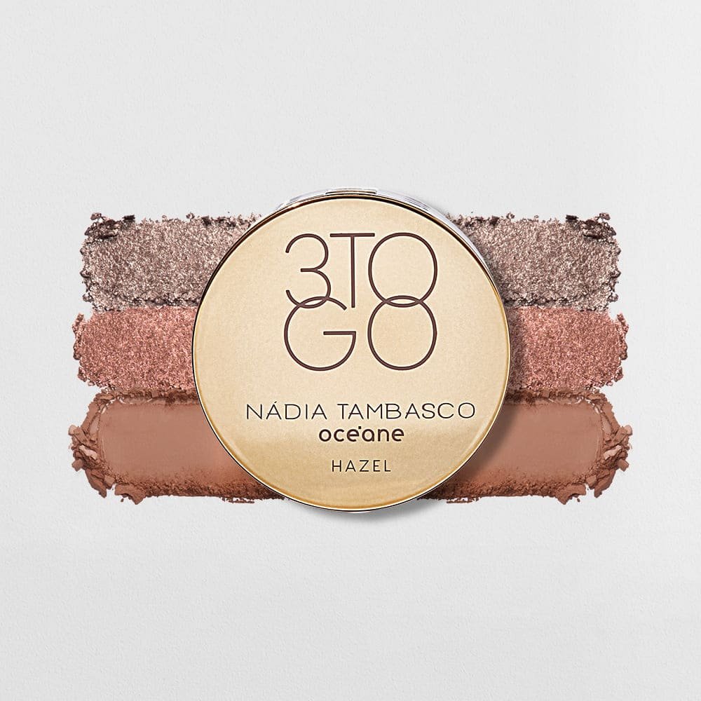 Kit Trio de Sombras 3 To Go Pallete Hazel + Caneta Delineadora Nádia Tambasco By Océane (2 Produtos) ÚNICO 2