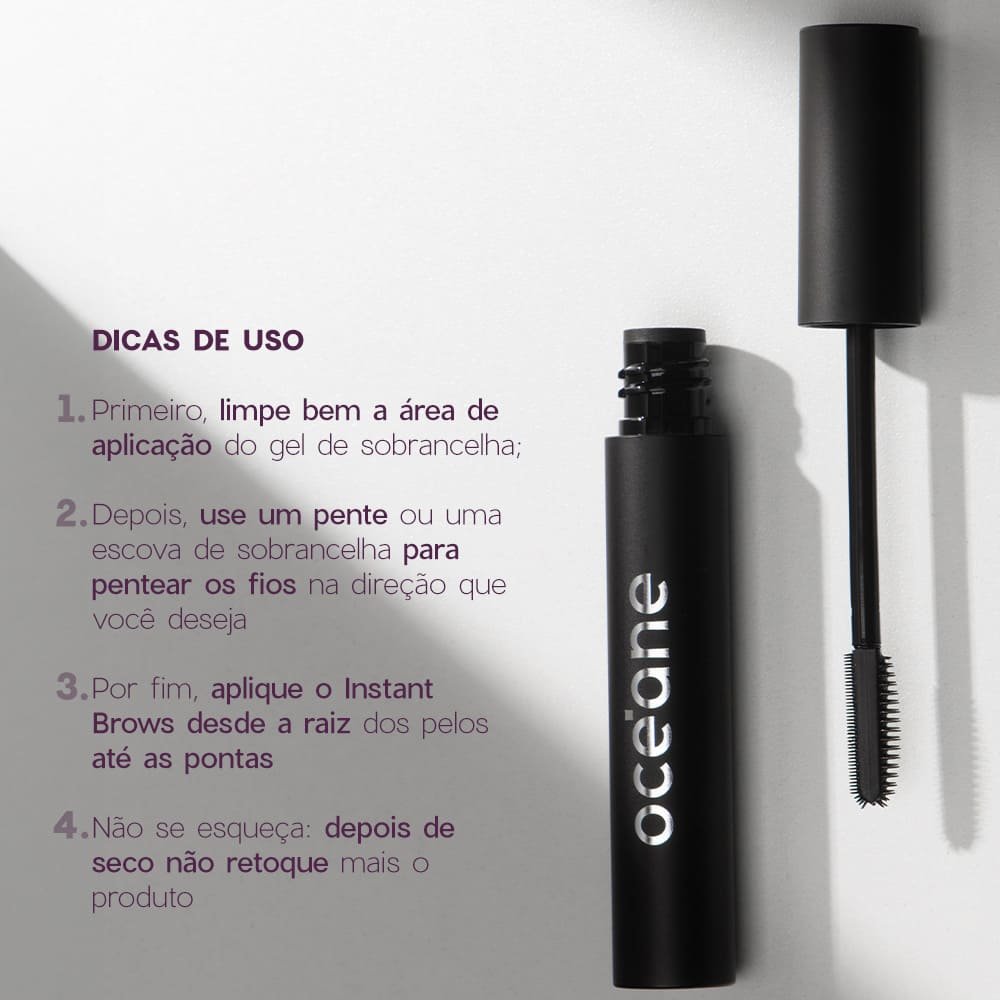 Gel Fixador para Sobrancelhas Incolor - Instant Brows Océane Purple 7g Preto 6