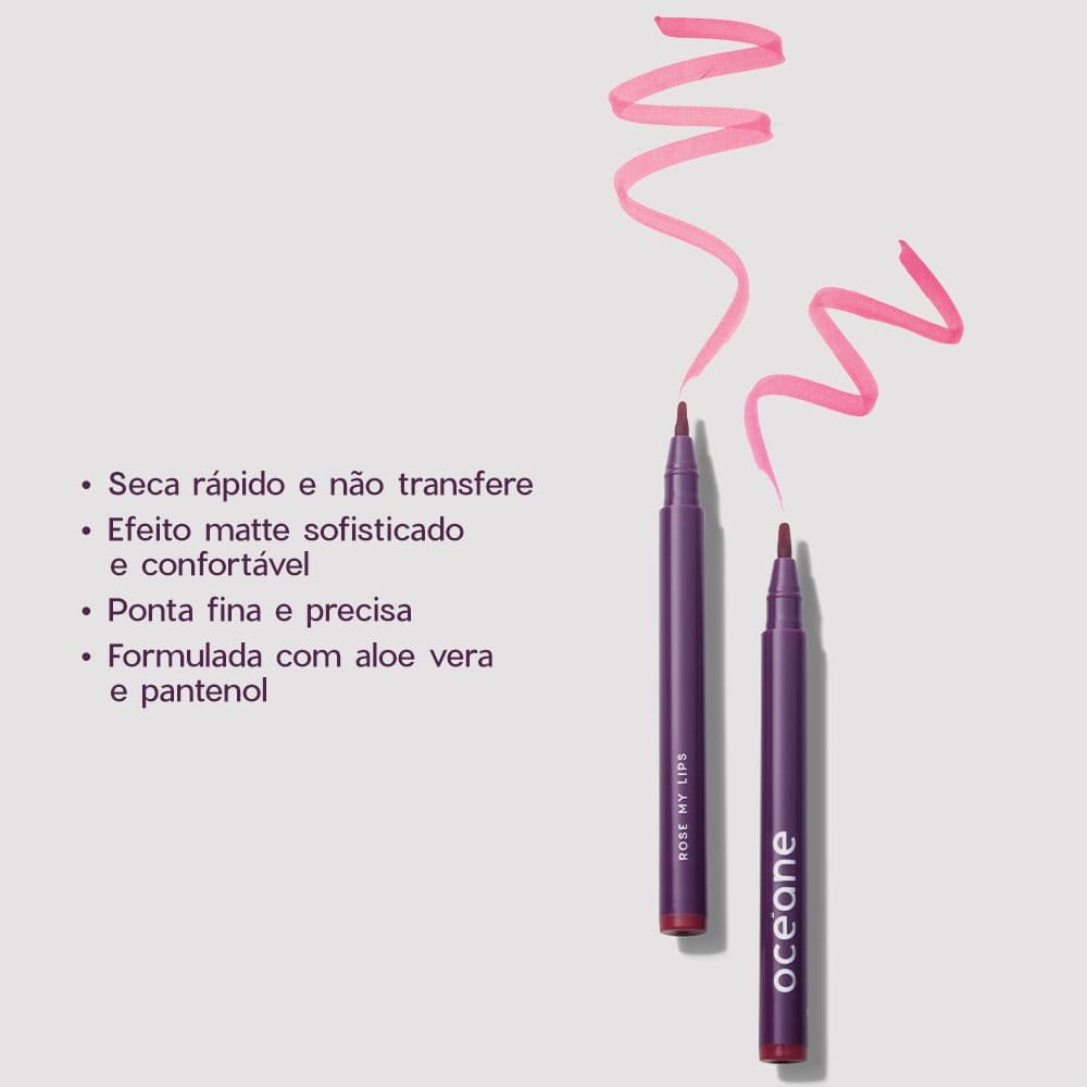 Caneta Batom Nude - Tinted Pen Nude My Lips Océane Purple 1,2ml Nude My Lips 5