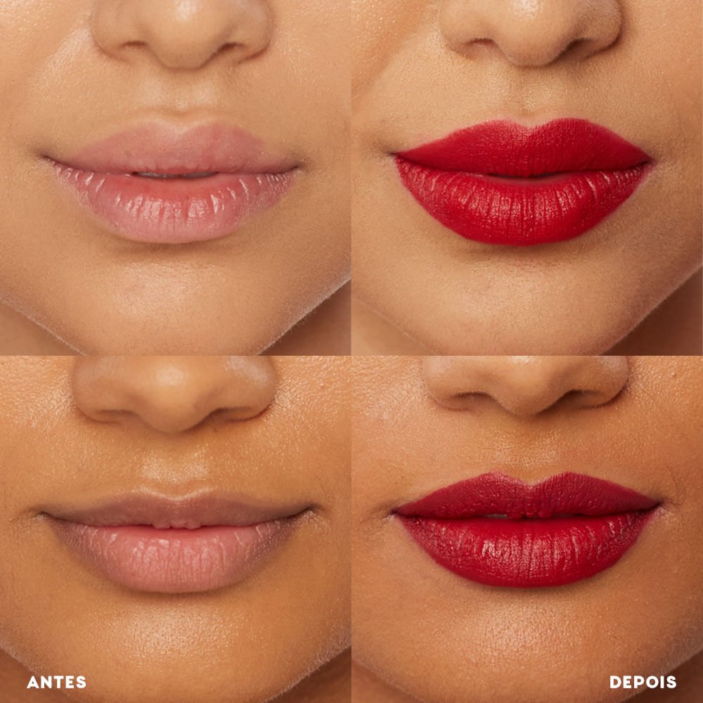 Kit Mini Batom Vermelho Semi-Matte + Mini Brilho Labial Transparente Océane Edition (2 Produtos) Multicores 5