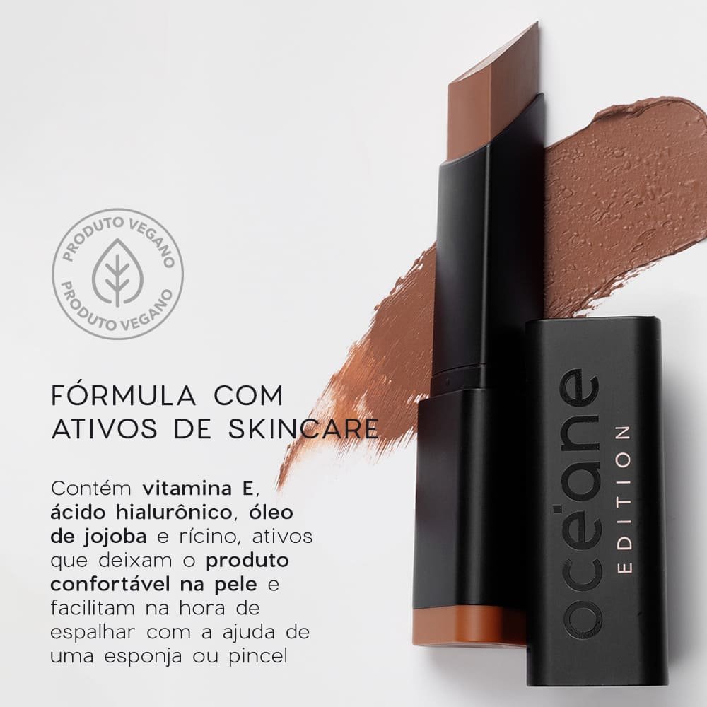 Base em Bastão Escura Semi-Matte - Foundation Stick Cognac Océane Edition 8g Cognac 3