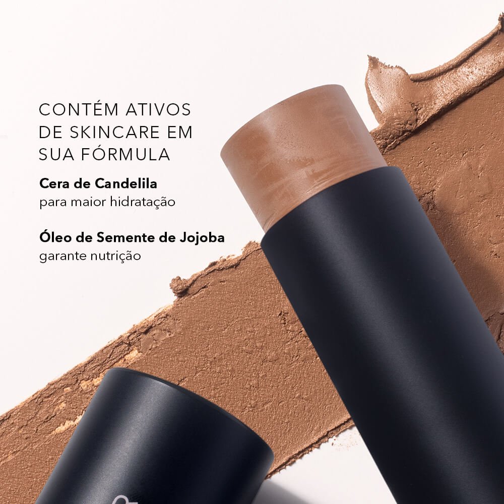 Kit Contorno em Bastão Marrom Claro + Pincel de Maquiagem para Contorno (2 Produtos) ÚNICO 3